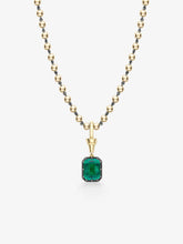 Ball n Chain 3.53ct Emerald Cut Emerald Pendant