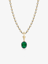 Ball n Chain 3.13ct Oval Emerald Pendant