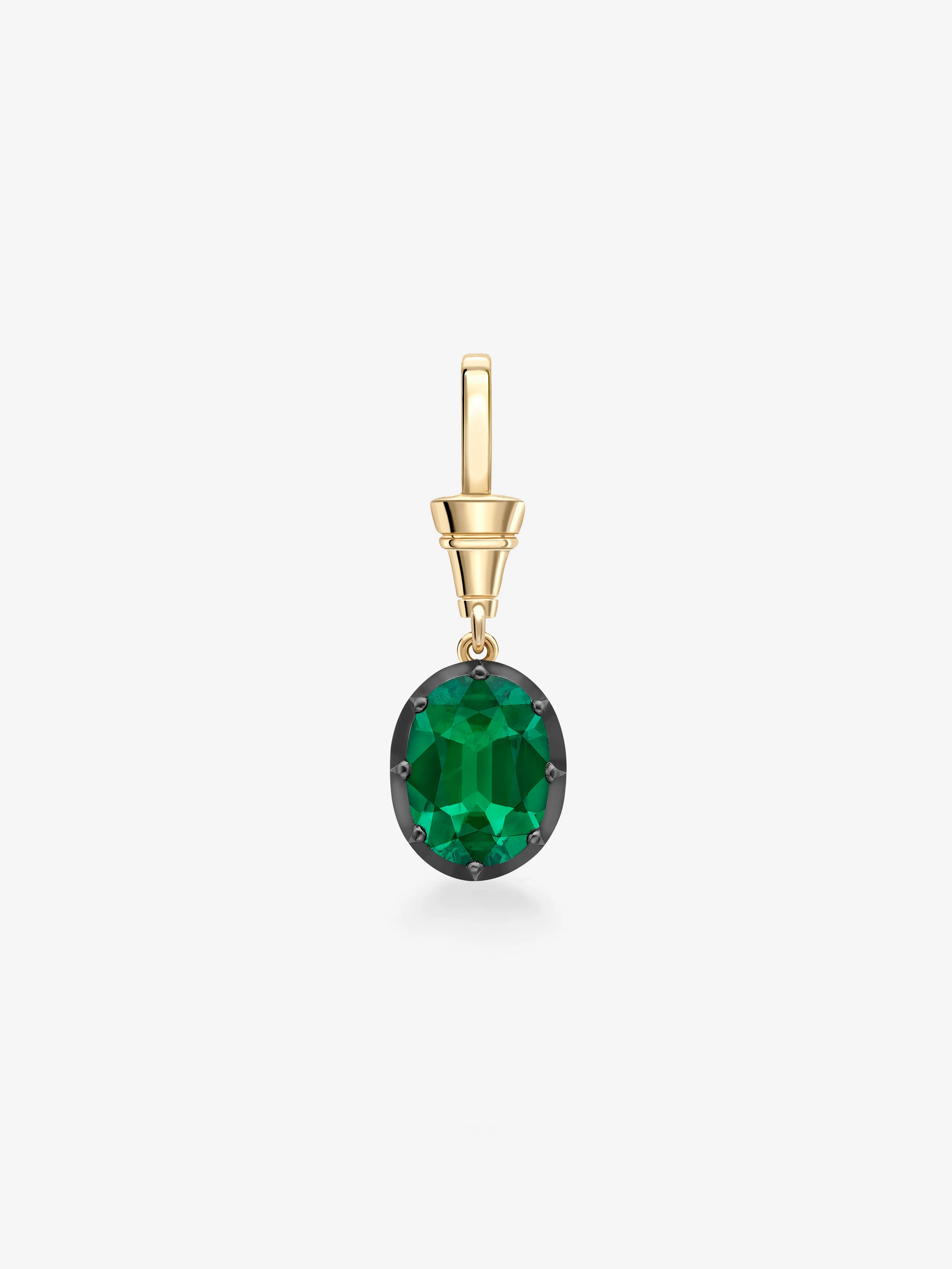 Ball n Chain 3.13ct Oval Emerald Pendant View 1