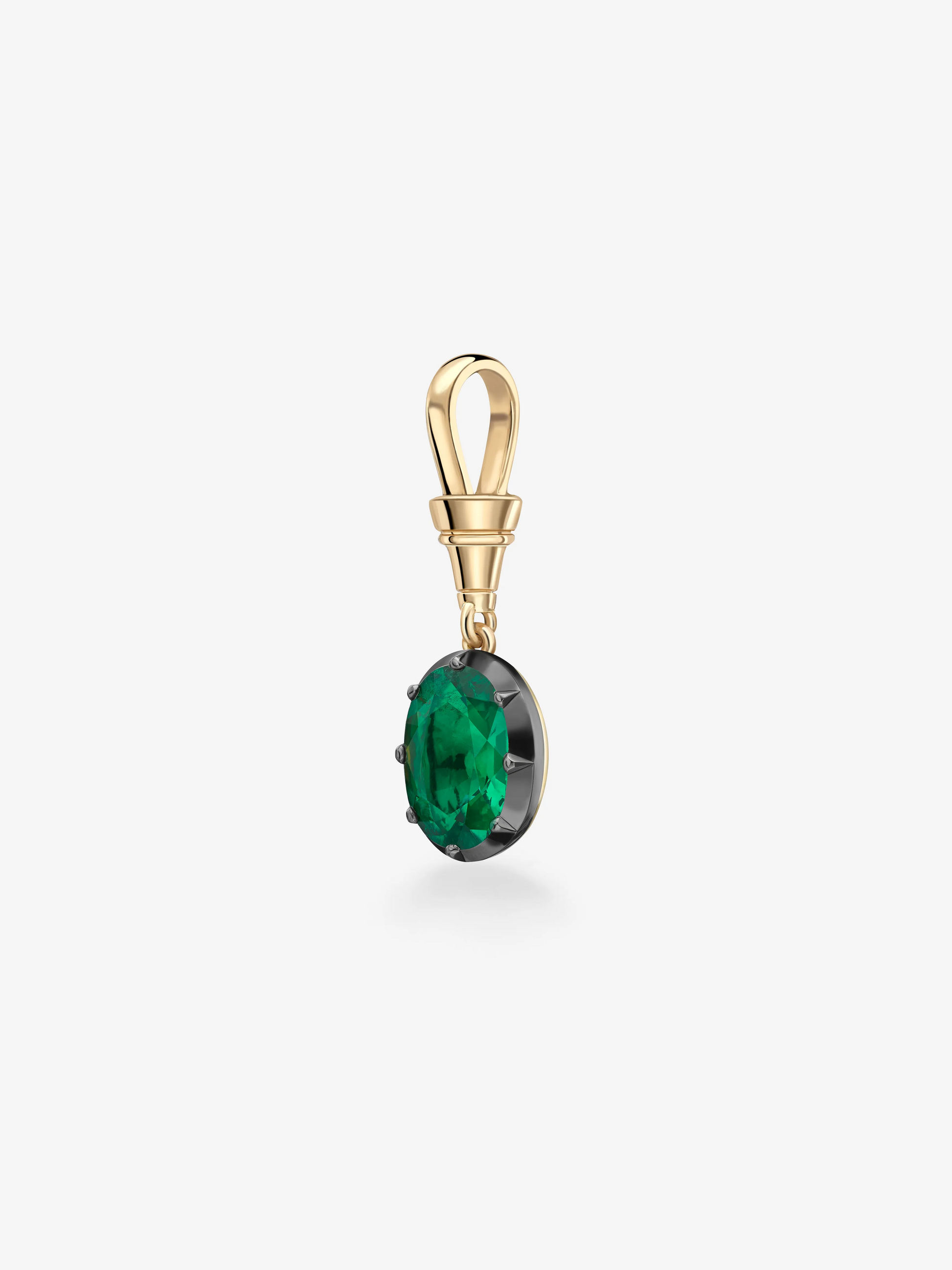 Ball n Chain 3.13ct Oval Emerald Pendant View 4