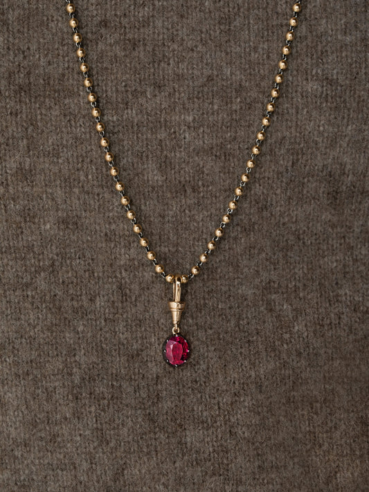 Ball n Chain 3.01ct Oval Cut Ruby Pendant View 3