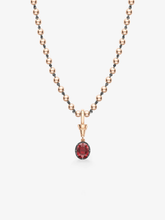 Ball n Chain 3.01ct Oval Cut Ruby Pendant