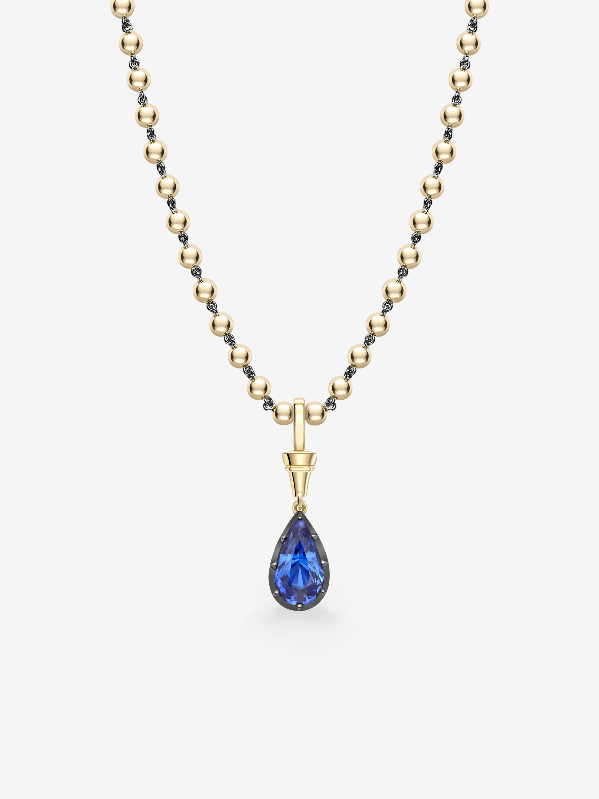 Ball n Chain 5.42ct Pear Shaped Sapphire Pendant View 2