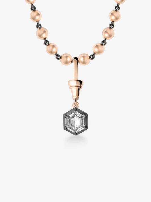 Ball n Chain 2.04ct Hexagon Diamond Pendant View 2