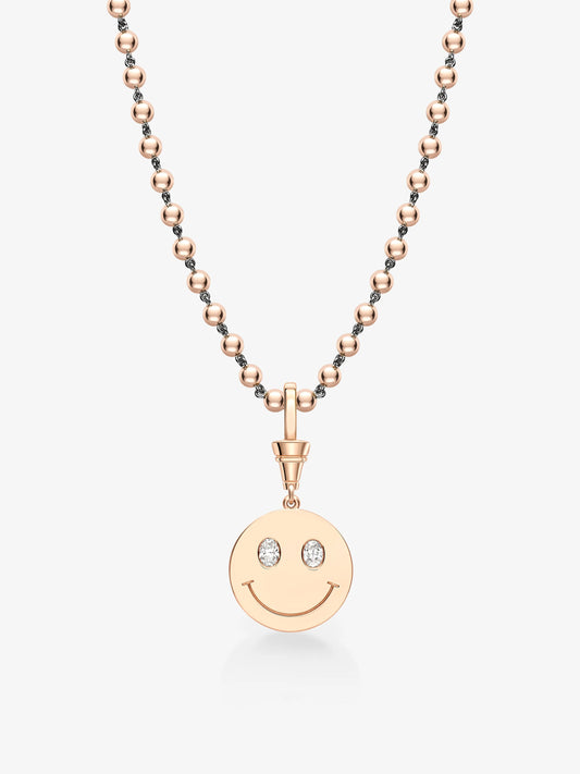 Happy Face Rose Gold Pendant View 2