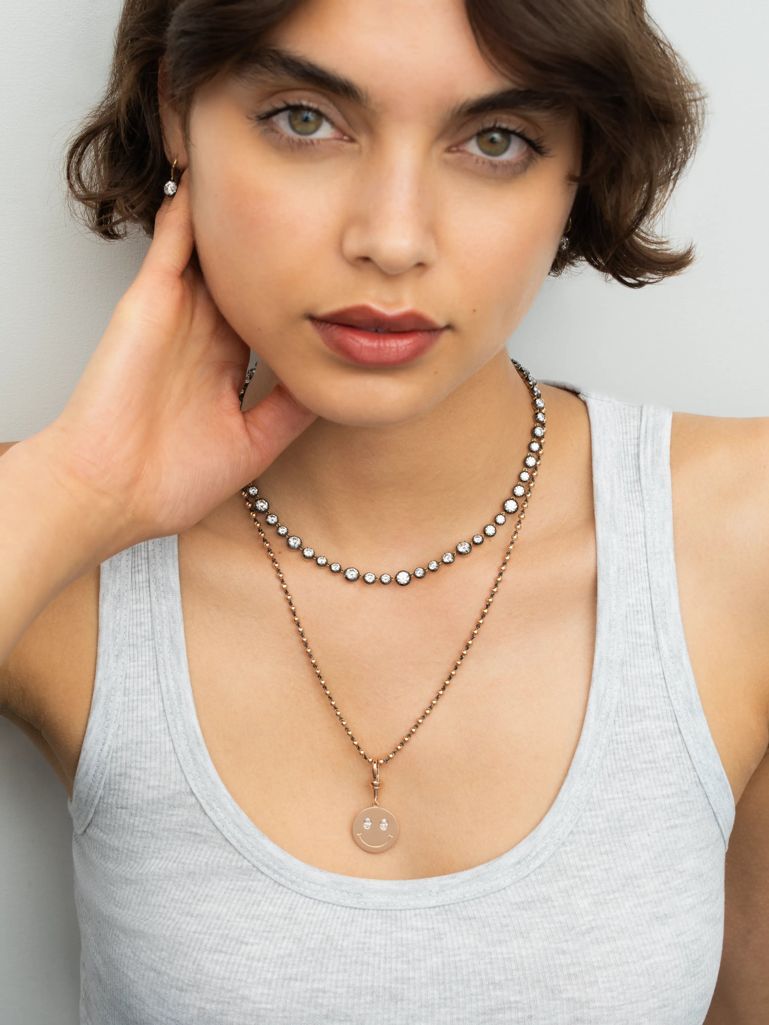Happy Face Rose Gold Pendant View 3