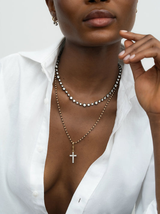 Lost Boys Carré-Cut Diamond Cross Pendant View 3