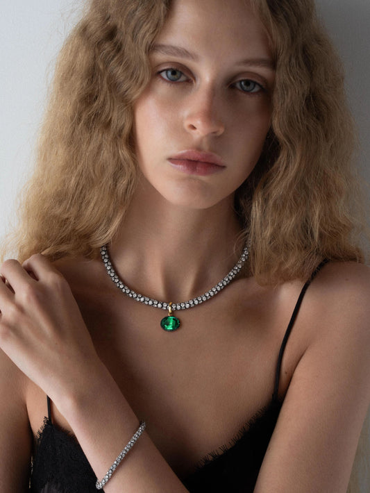 Tempest 9.47ct Oval Cut Emerald Pendant View 3