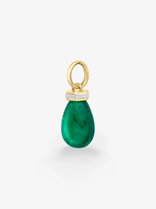 Tempest 22.06ct Cabochon Emerald & Diamond Pendant View 3