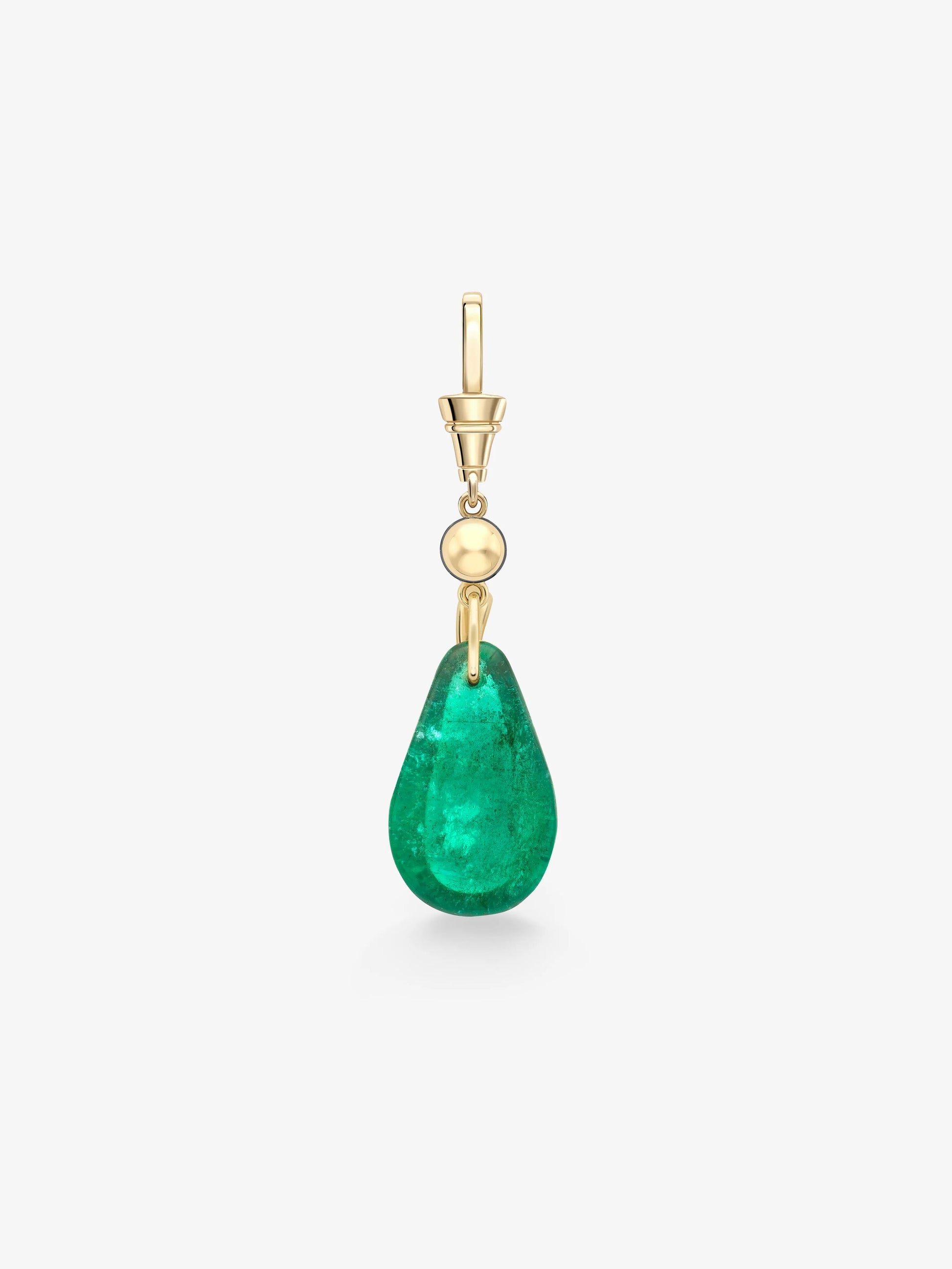 Fruit Salad Polished Emerald Pear & Diamond Pendant View 4