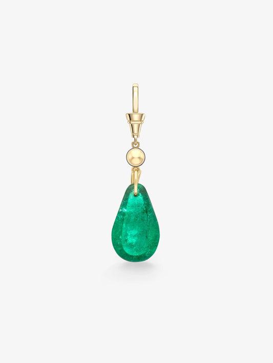 Fruit Salad Polished Emerald Pear & Diamond Pendant View 4