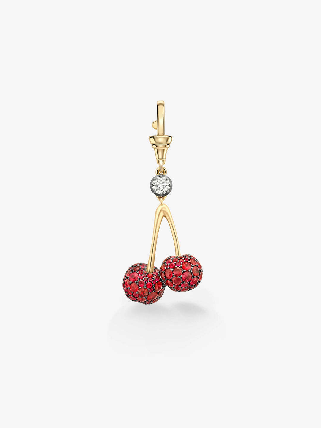 Fruit Salad Ruby Cherries & Diamond Pendant  View 1