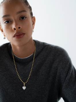 Ball n Chain 7.59ct Heart-Shaped Diamond Pendant