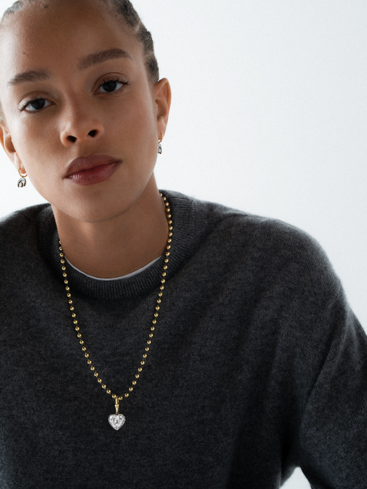 Ball n Chain 7.59ct Heart-Shaped Diamond Pendant View 3