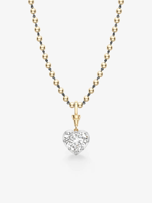 Ball n Chain 7.59ct Heart-Shaped Diamond Pendant View 2