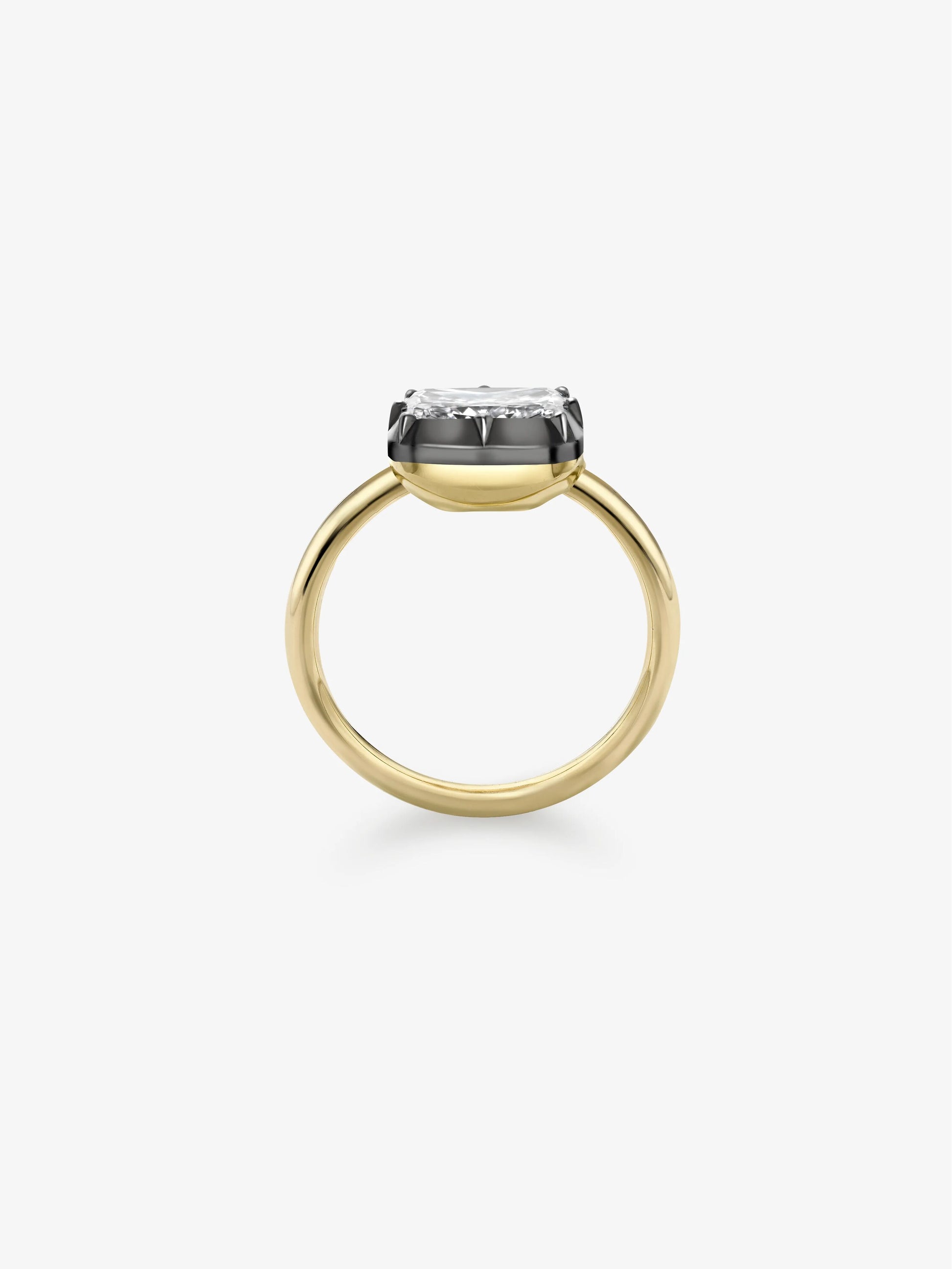 2.51ct Diamond button back ring side view View 4