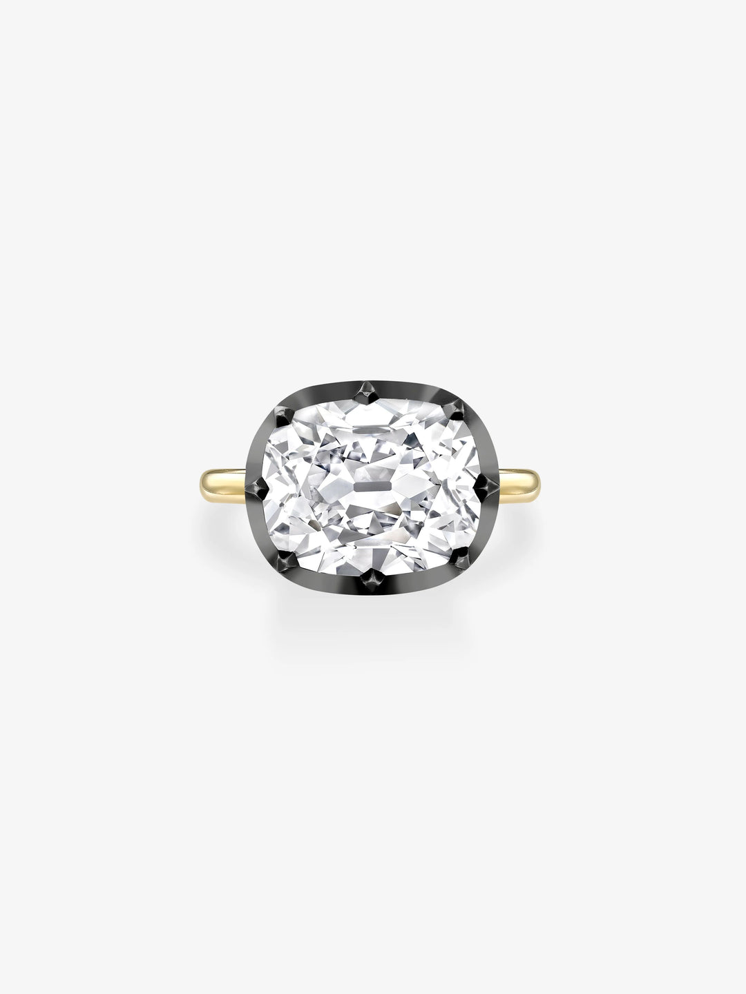 6.27ct East-West Cushion Diamond Button Back Ring  View 1