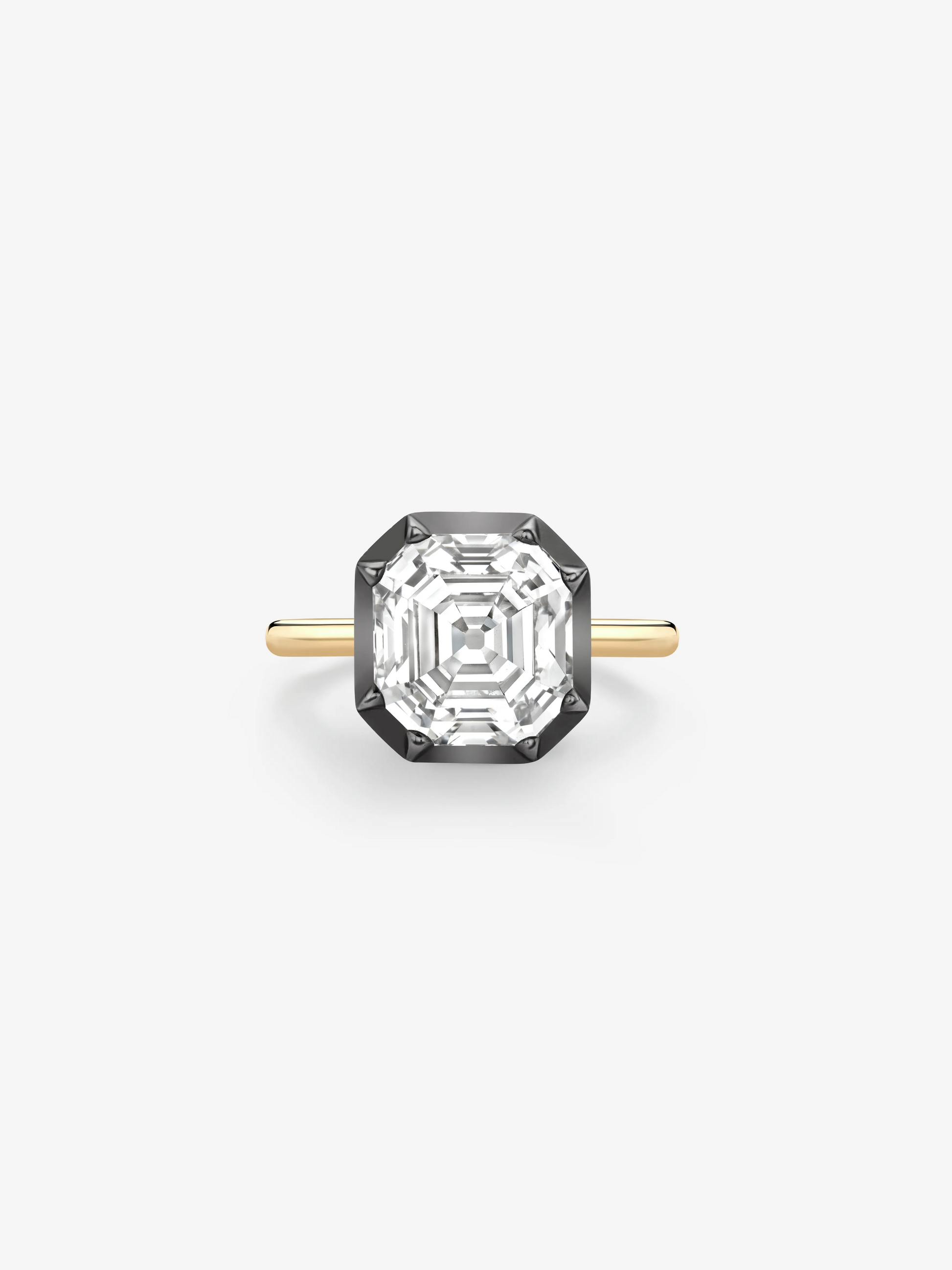 5.21ct Emerald Cut Diamond Button Back Ring View 1
