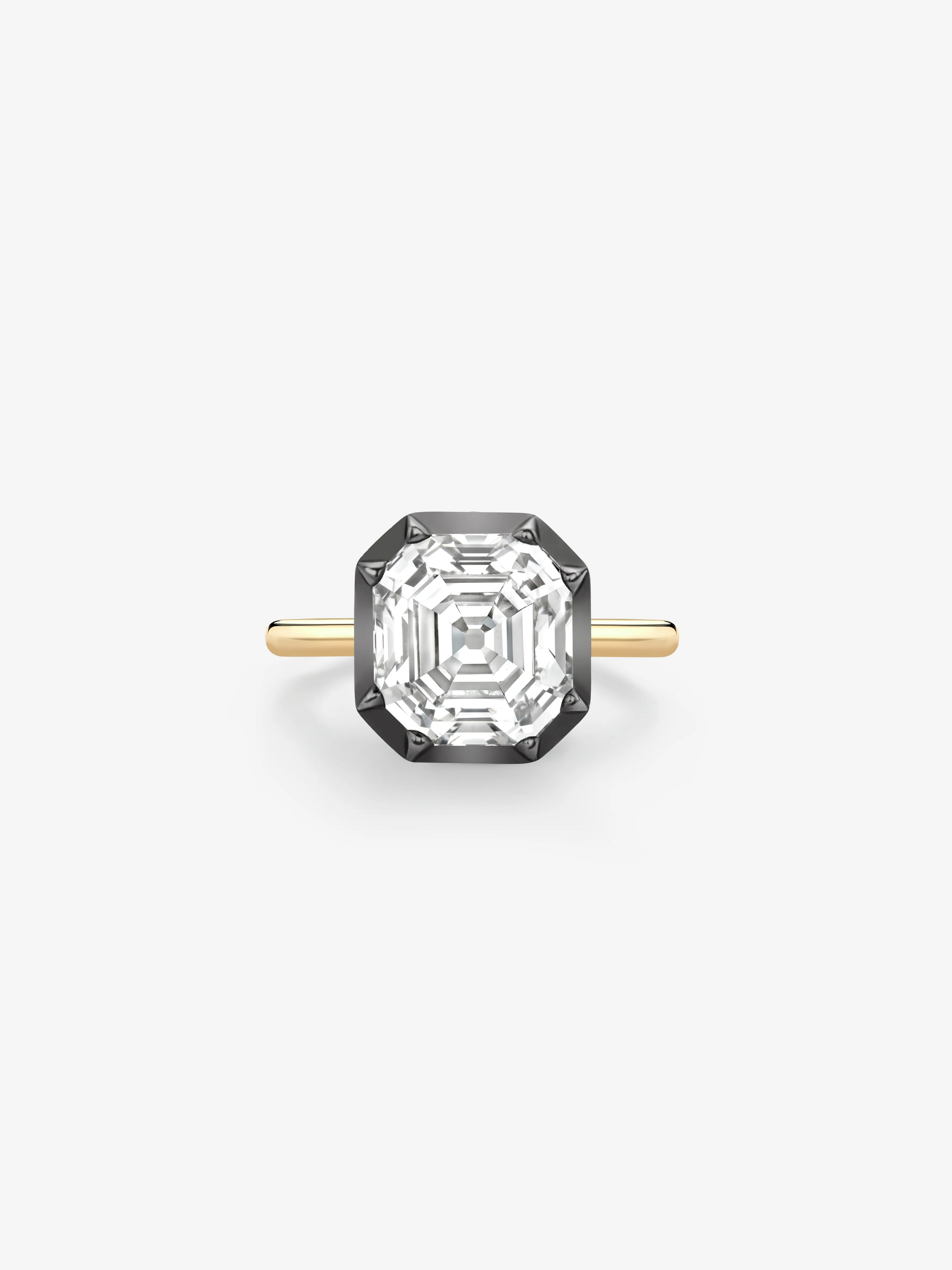 5.21ct Emerald Cut Diamond Button Back Ring View 1