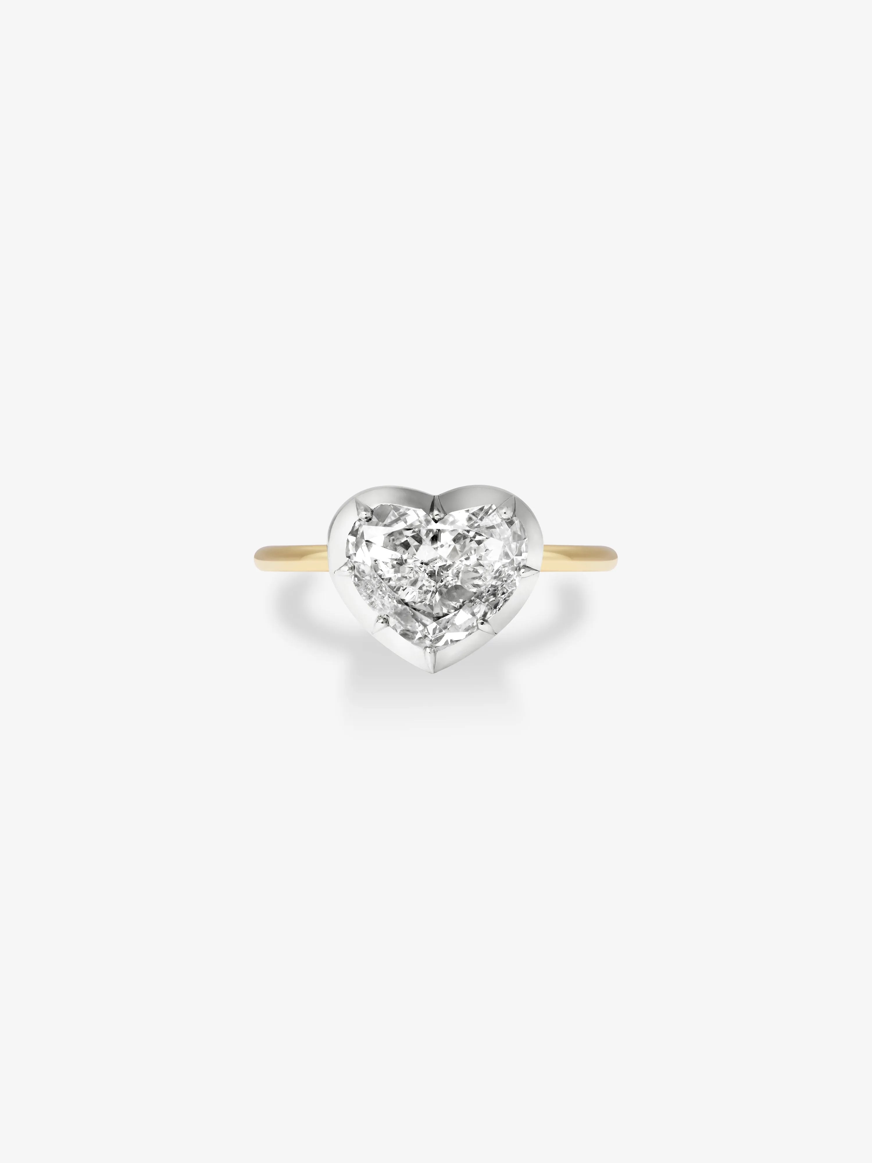 Button Back Diamond 3ct Heart-Shaped Diamond & White Gold Button Back Ring | Jessica ...
