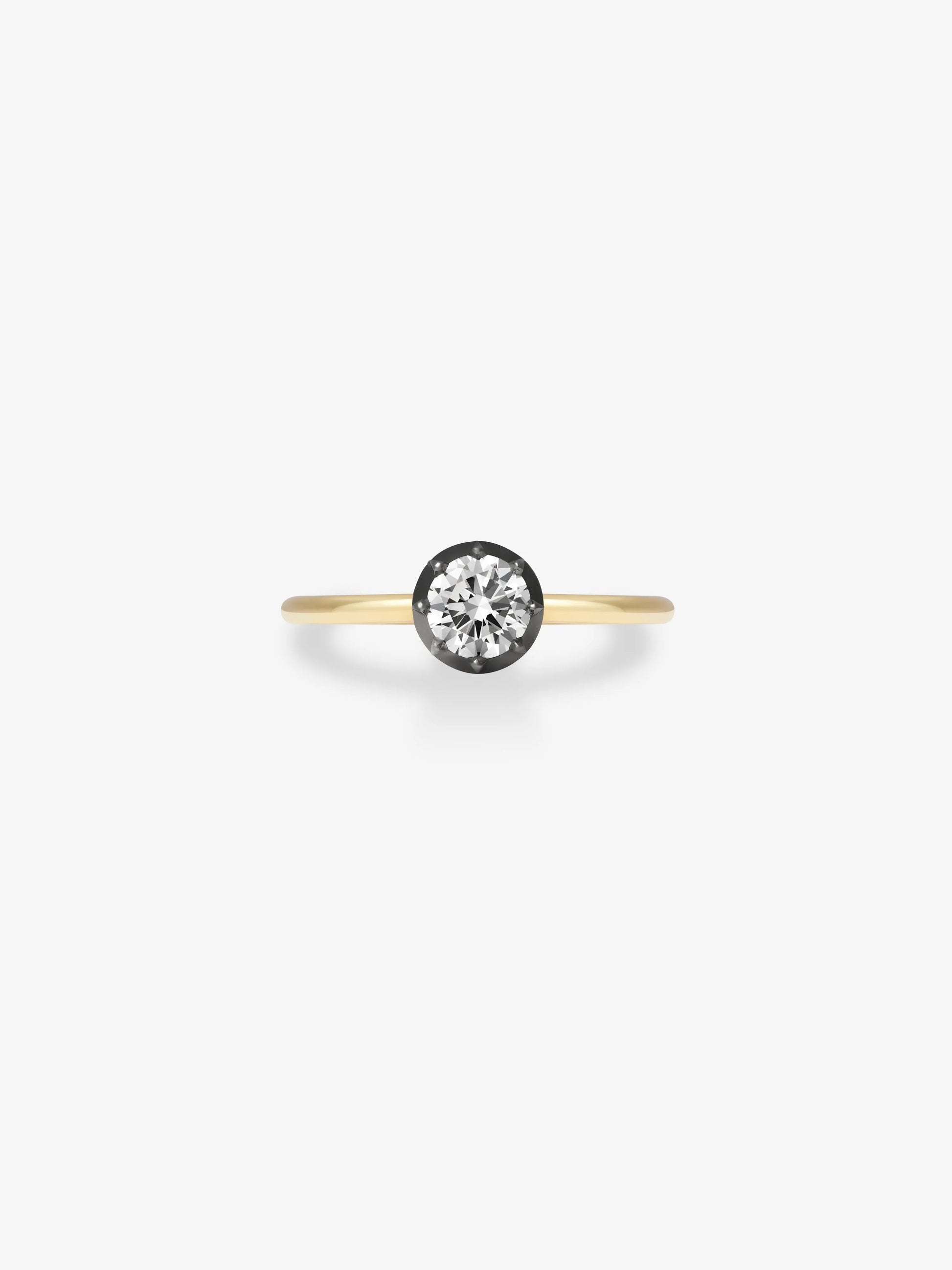 0.78ct Round Brilliant Cut Diamond Button Back Ring View 1