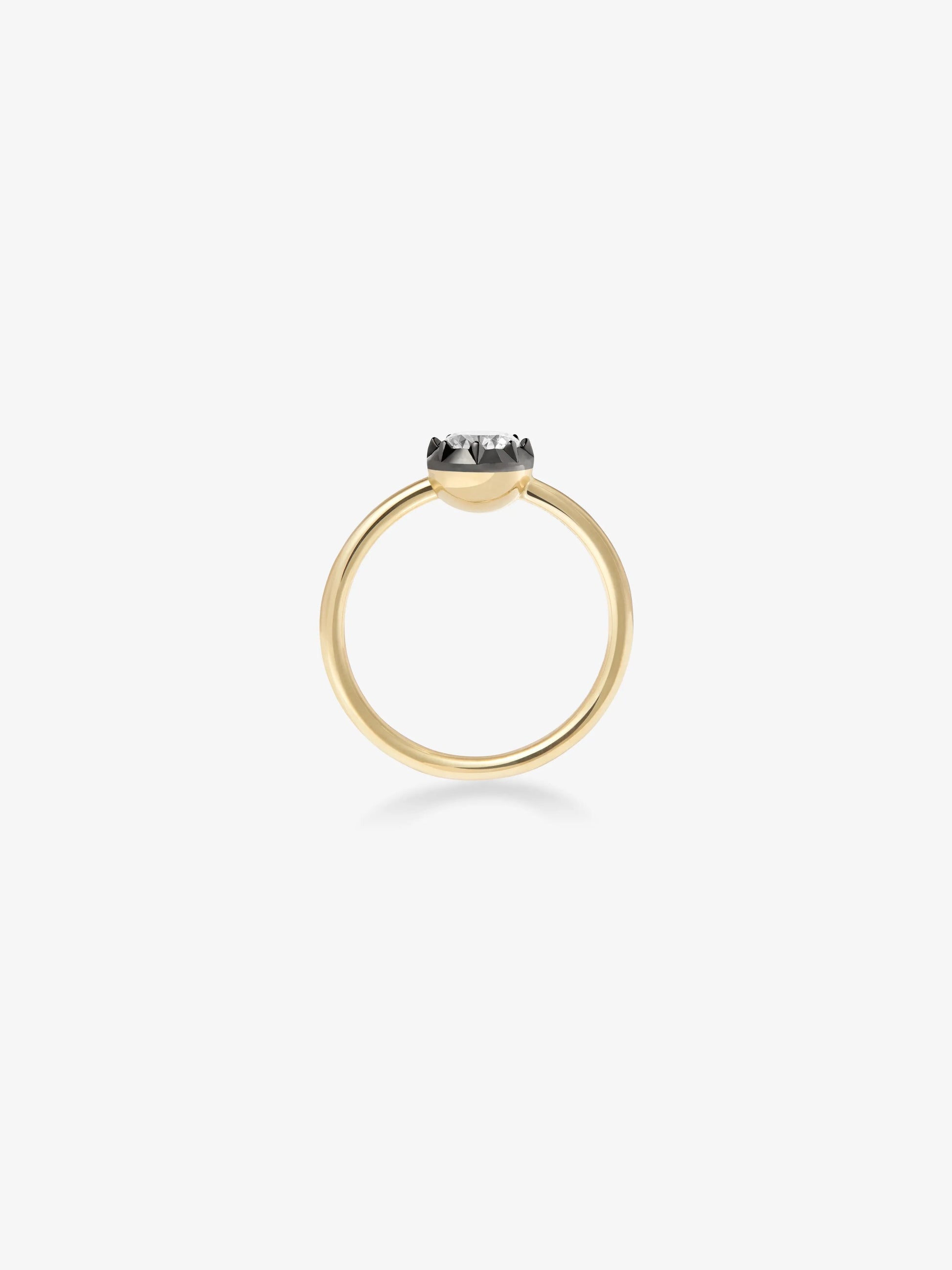 0.78ct Round Brilliant Cut Diamond Button Back Ring View 4