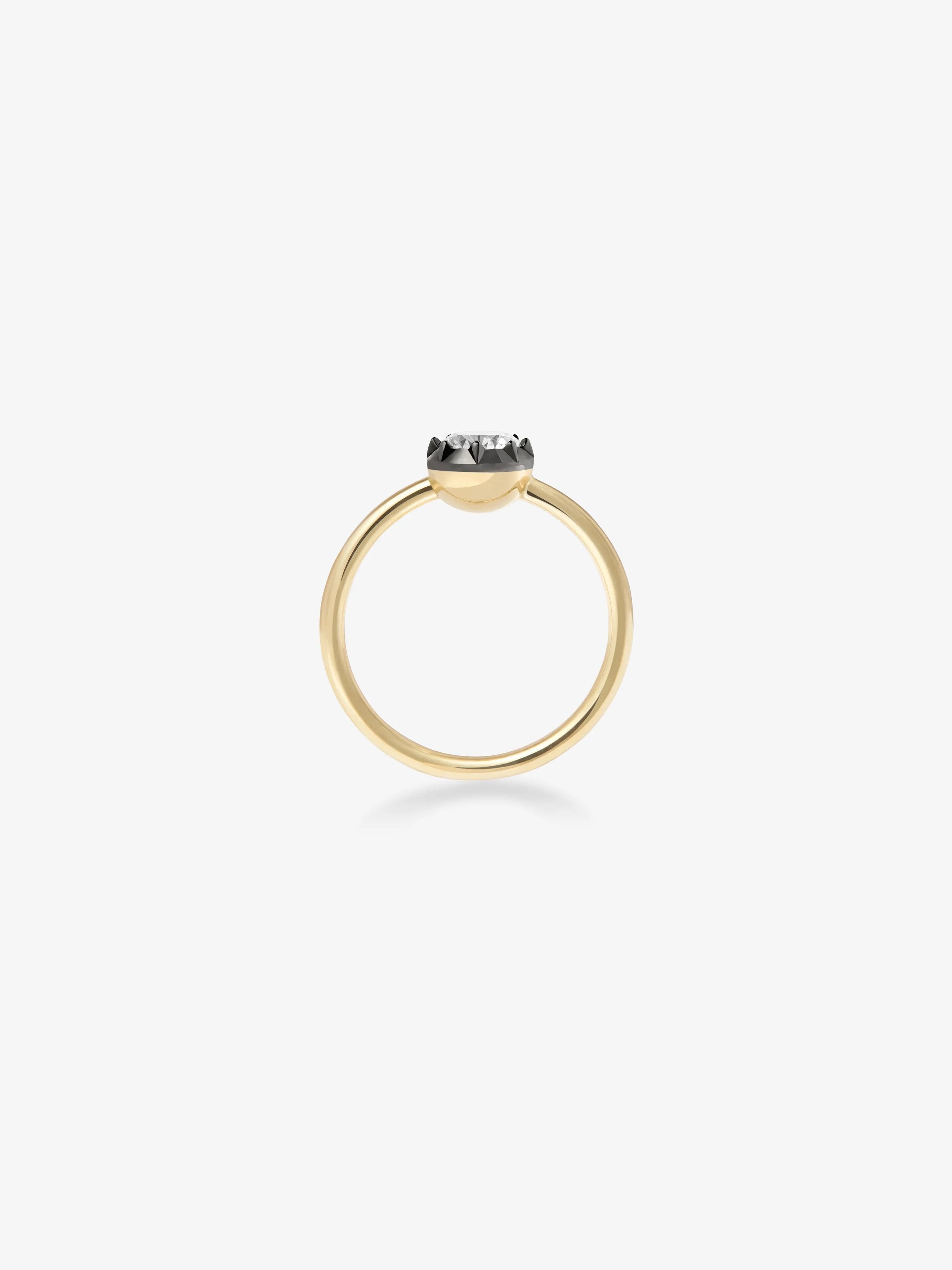 0.78ct Round Brilliant Cut Diamond Button Back Ring View 4