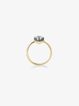 1.11ct Diamond & Blackened Gold Button Back Ring