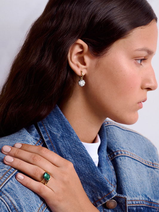 3ct Diamond & White Gold Gypset Hoop Earrings View 3