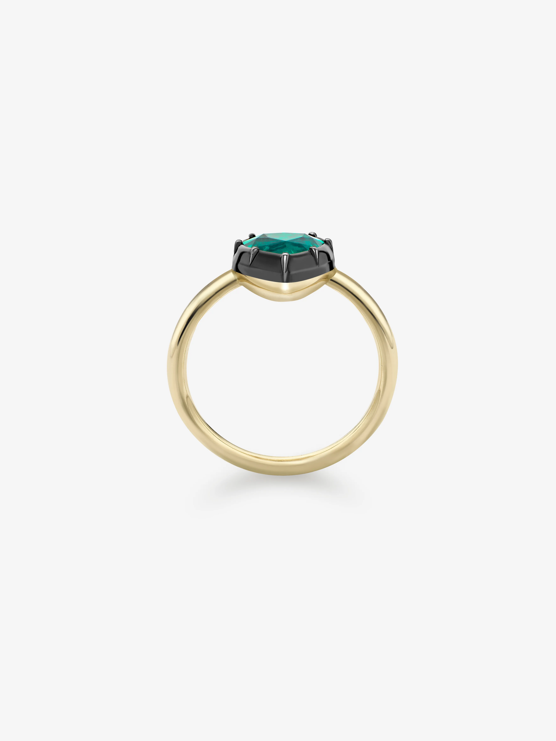 1.21ct Heart-Shaped Emerald Button Back Ring View 3