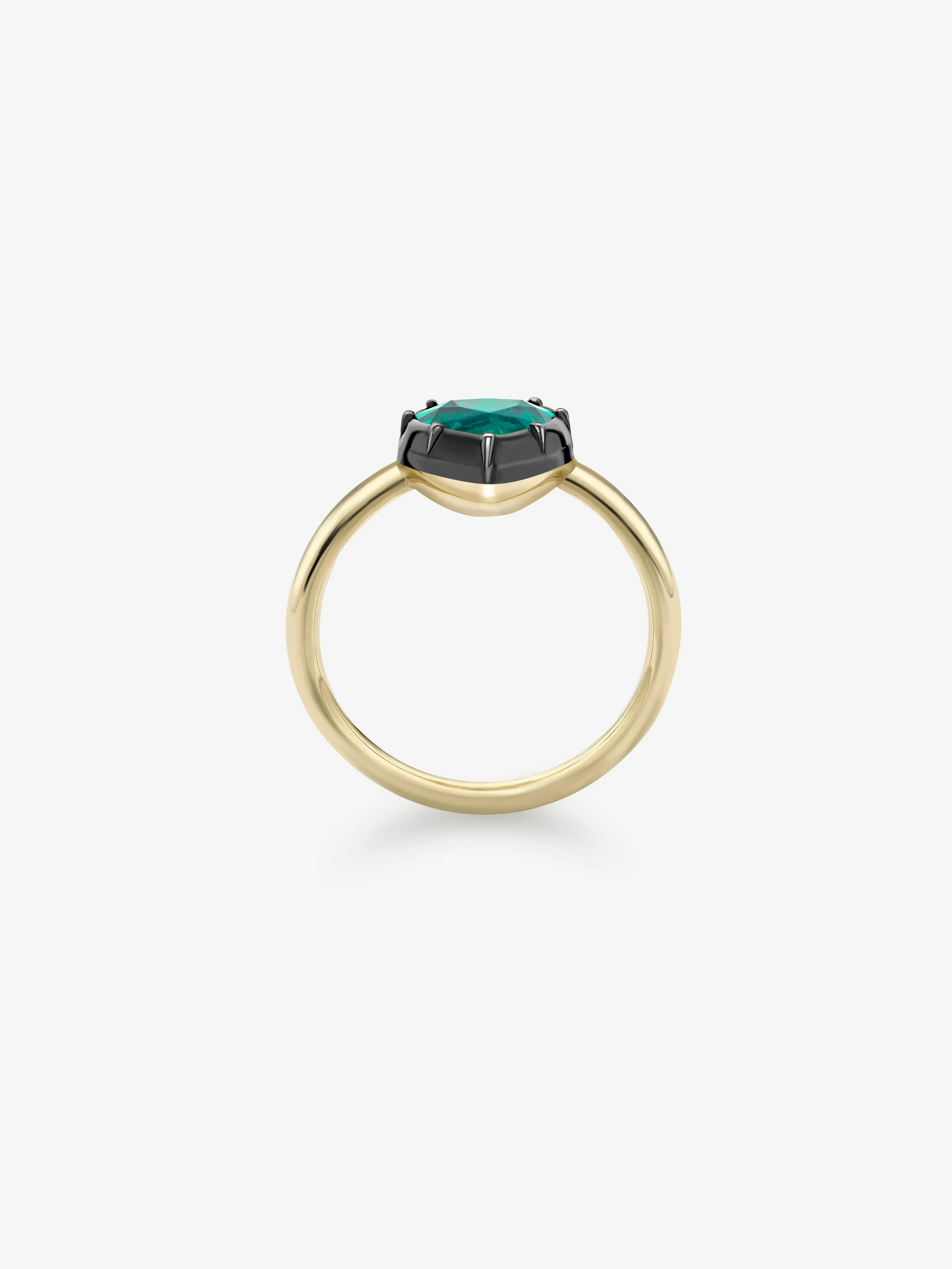 1.21ct Heart-Shaped Emerald Button Back Ring View 3