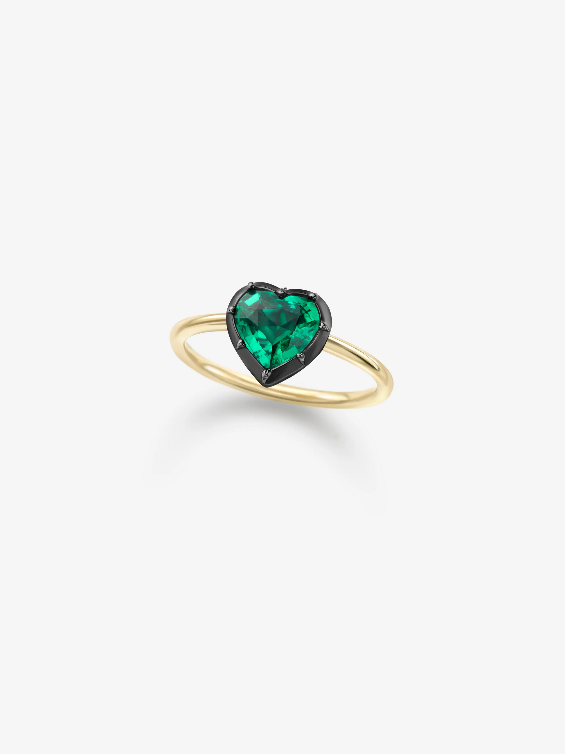 1.21ct Heart-Shaped Emerald Button Back Ring View 2