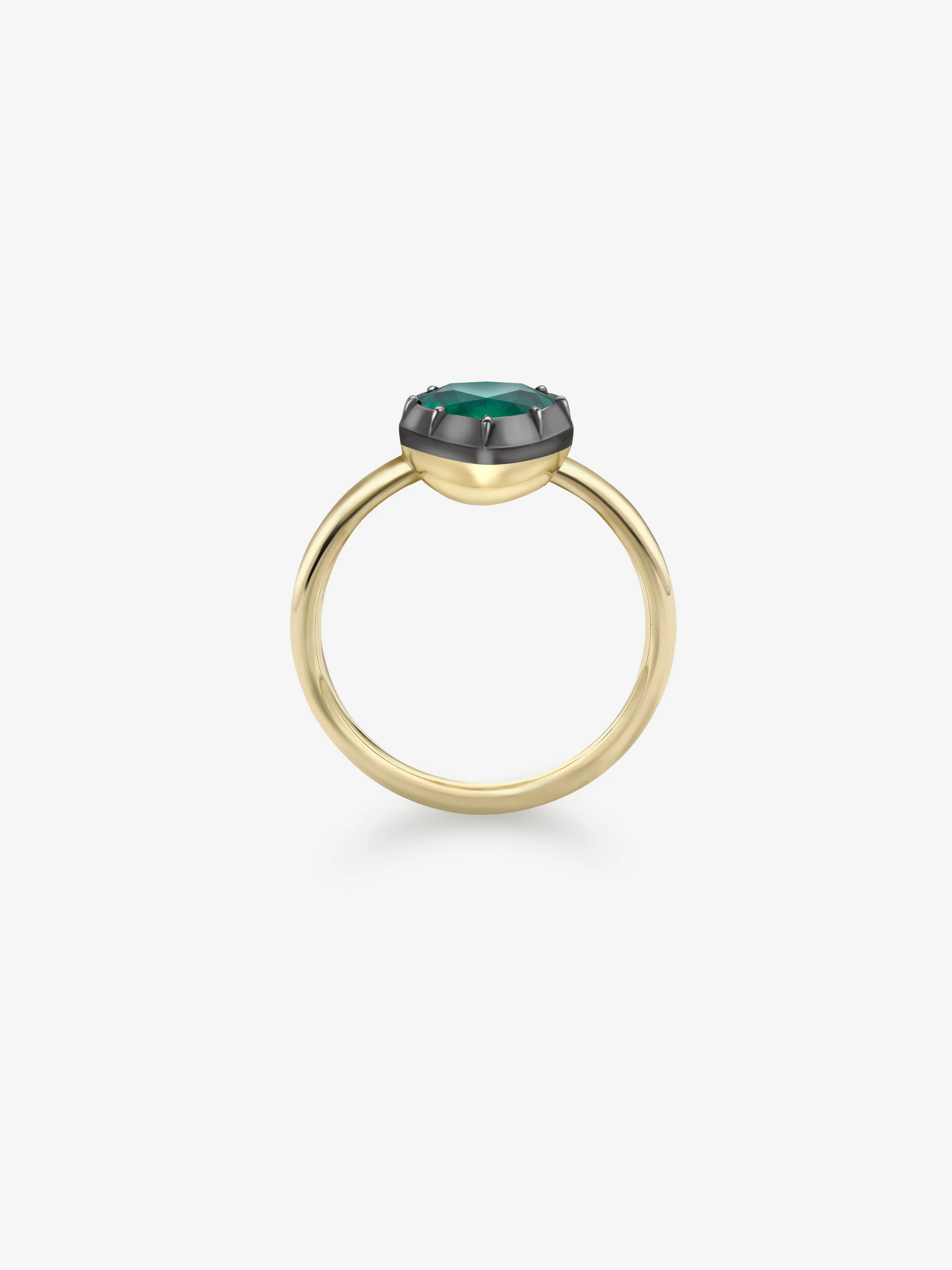1.34ct Heart-Shaped Emerald Button Back Ring View 4