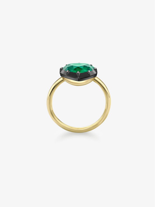2.65ct Heart-Shaped Emerald Button Back Ring View 4