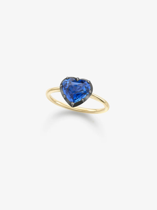 2.59ct Heart-Shaped Sapphire Button Back Ring View 2