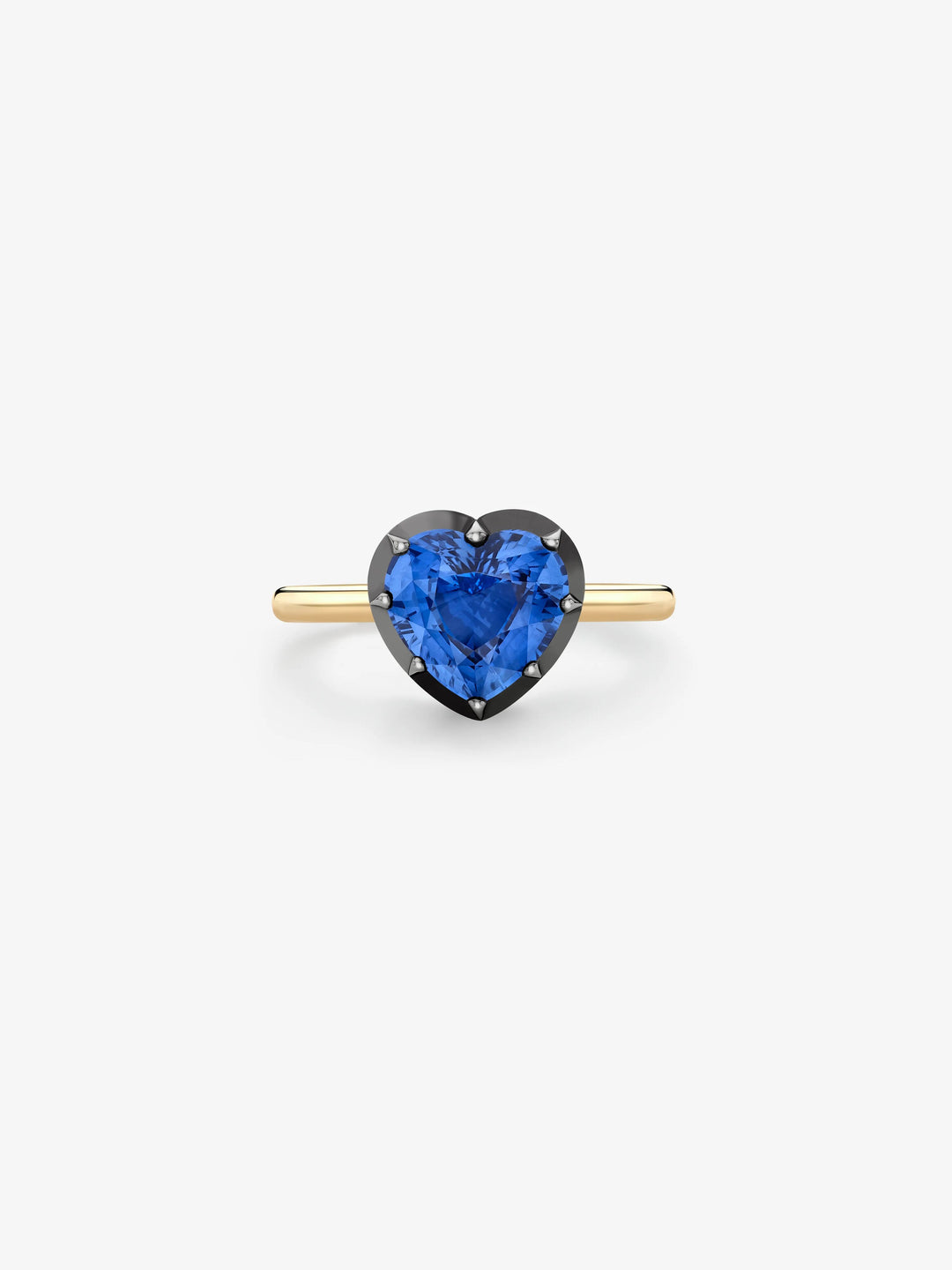 3.17ct Heart-Shaped Sapphire Button Back Ring  View 1