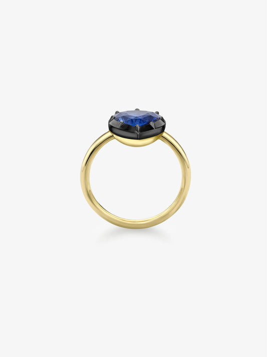 3.17ct Heart-Shaped Sapphire Button Back Ring View 4