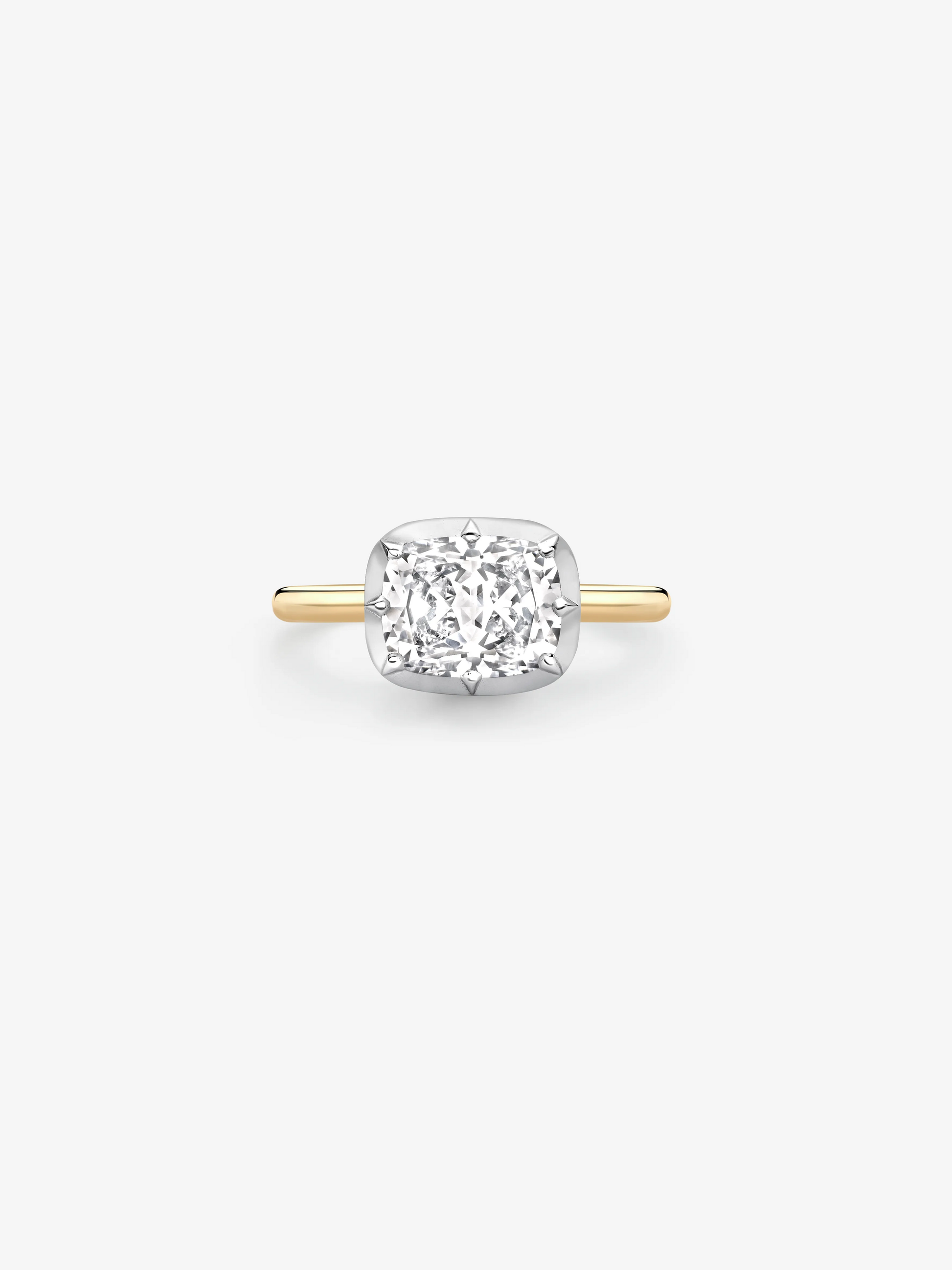 2.01ct East-West Cushion Diamond Button Back Ring View 1
