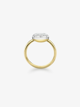 2.01ct East-West Cushion Diamond Button Back Ring