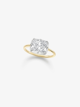 3.06ct East-West Cushion Diamond Button Back Ring