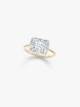 4.23ct East-West Cushion Diamond Button Back Ring