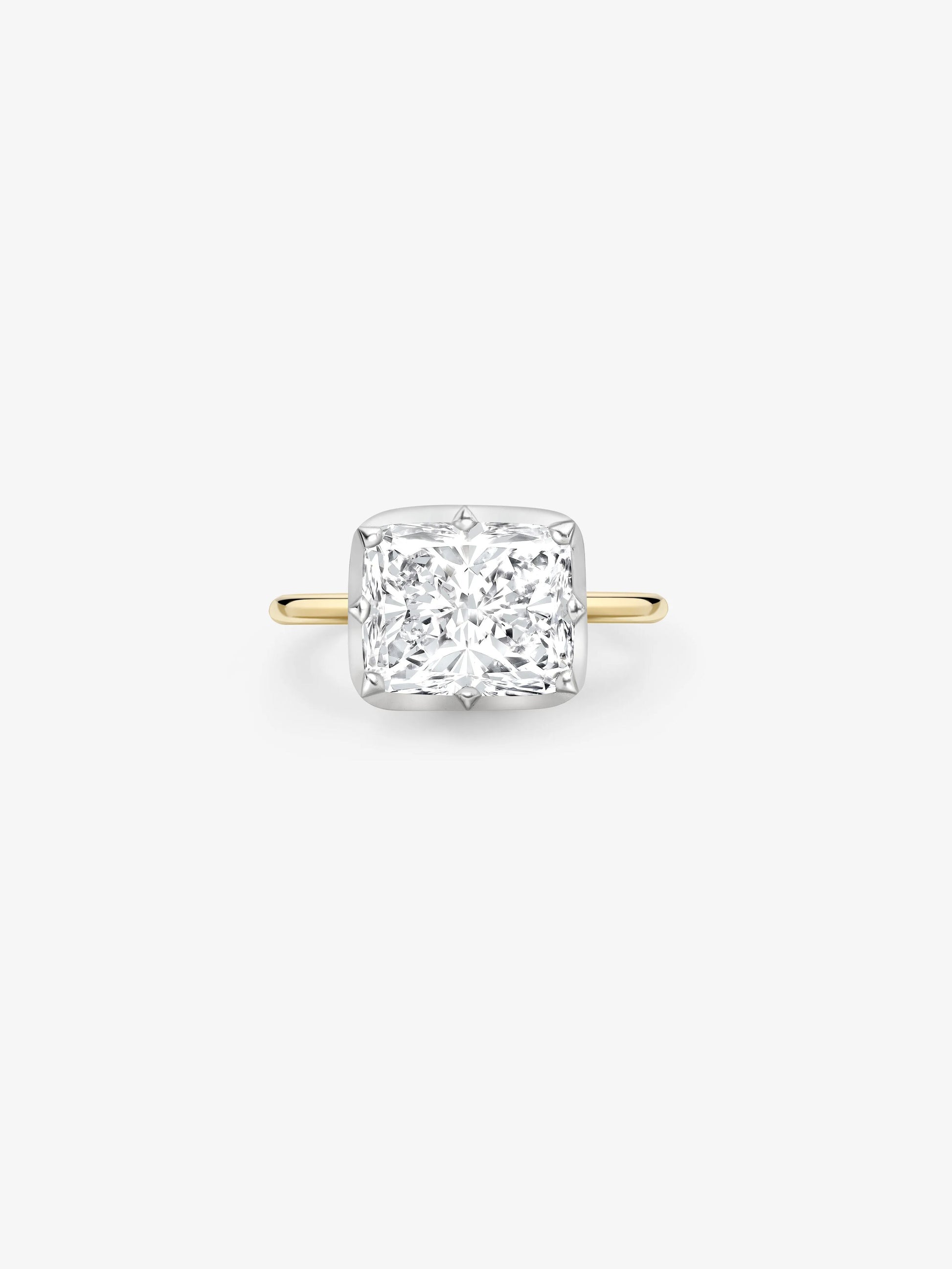 4.23ct East-West Cushion Diamond Button Back Ring View 1