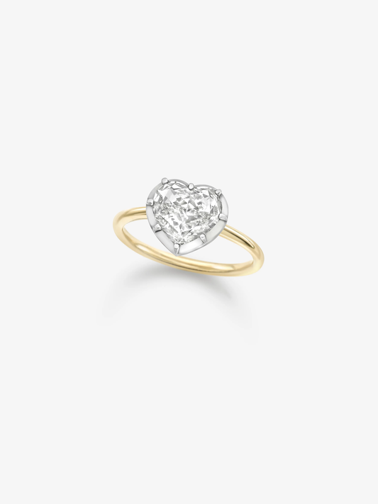 1.49ct Heart-Shaped Diamond & White Gold Button Back Ring View 2