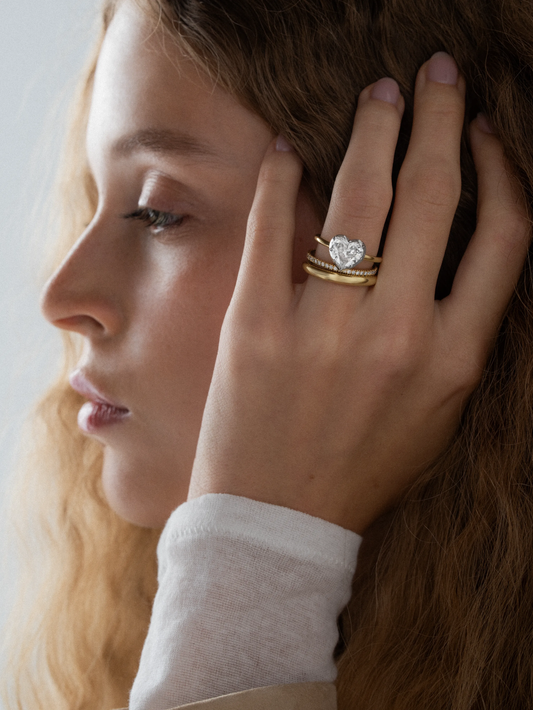 2.03ct Heart-Shaped Diamond & White Gold Button Back Ring View 3