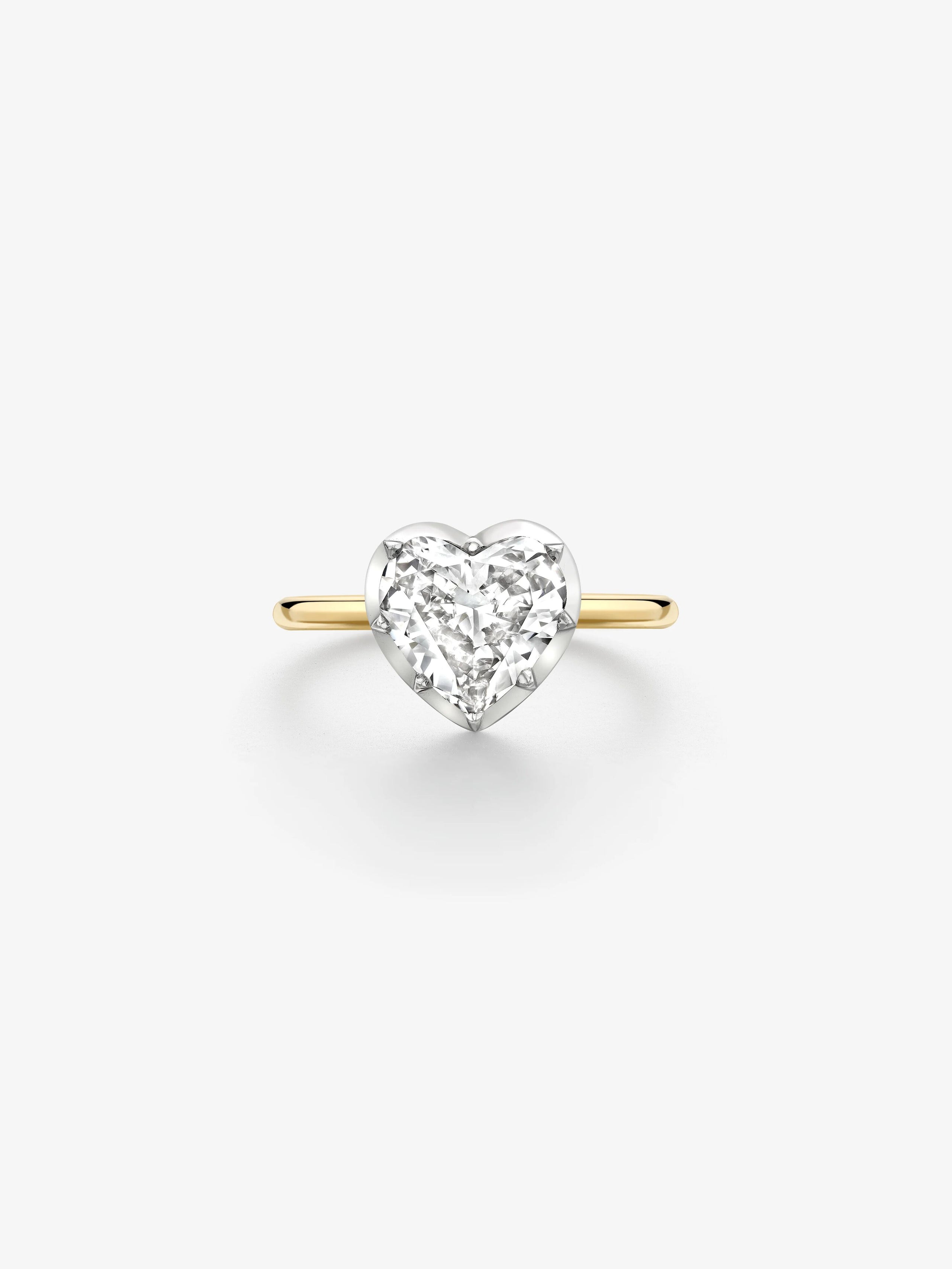 2.03ct Heart-Shaped Diamond & White Gold Button Back Ring View 1