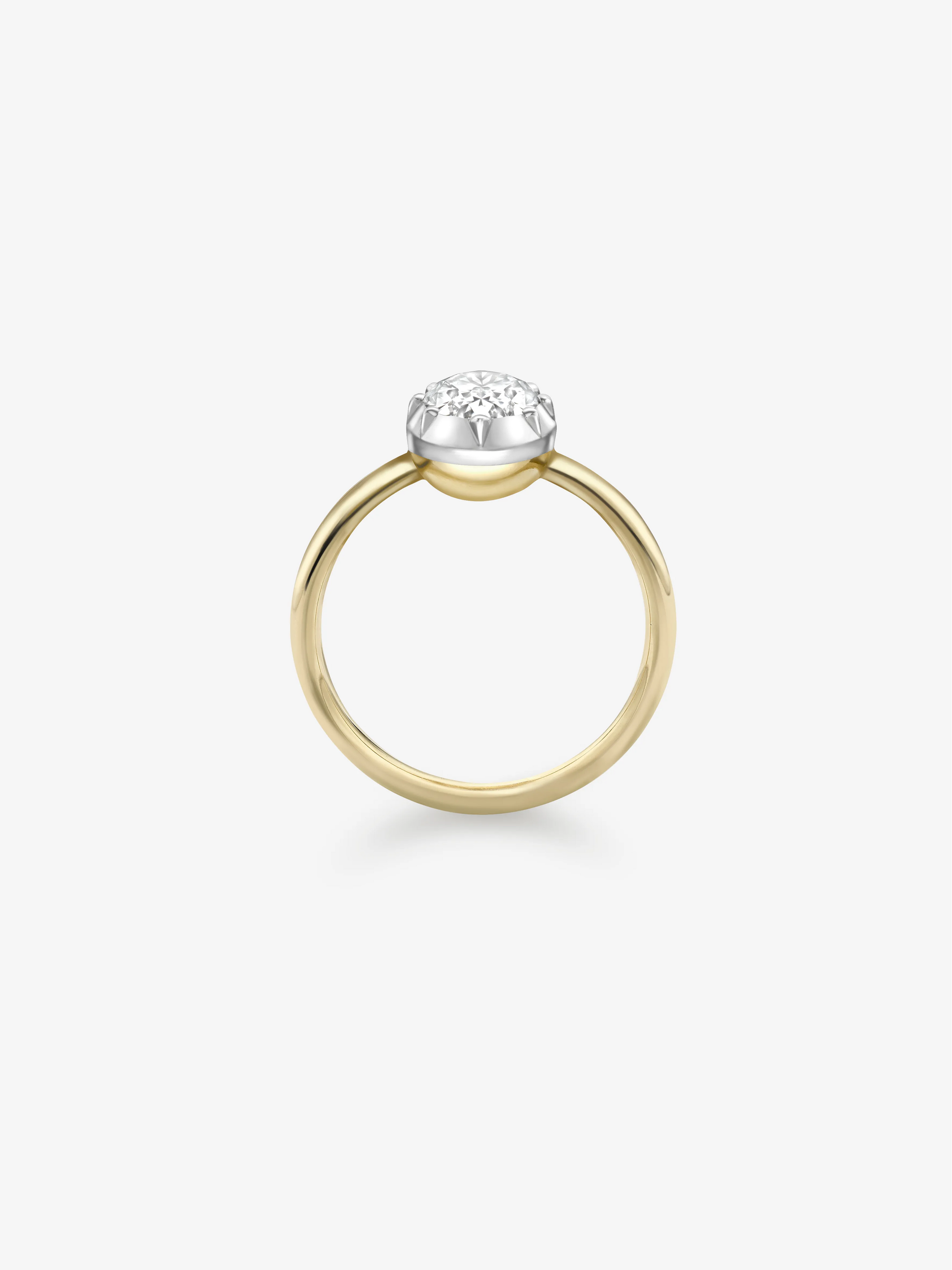 1.51ct North-South Oval Diamond Button Back Ring View 4