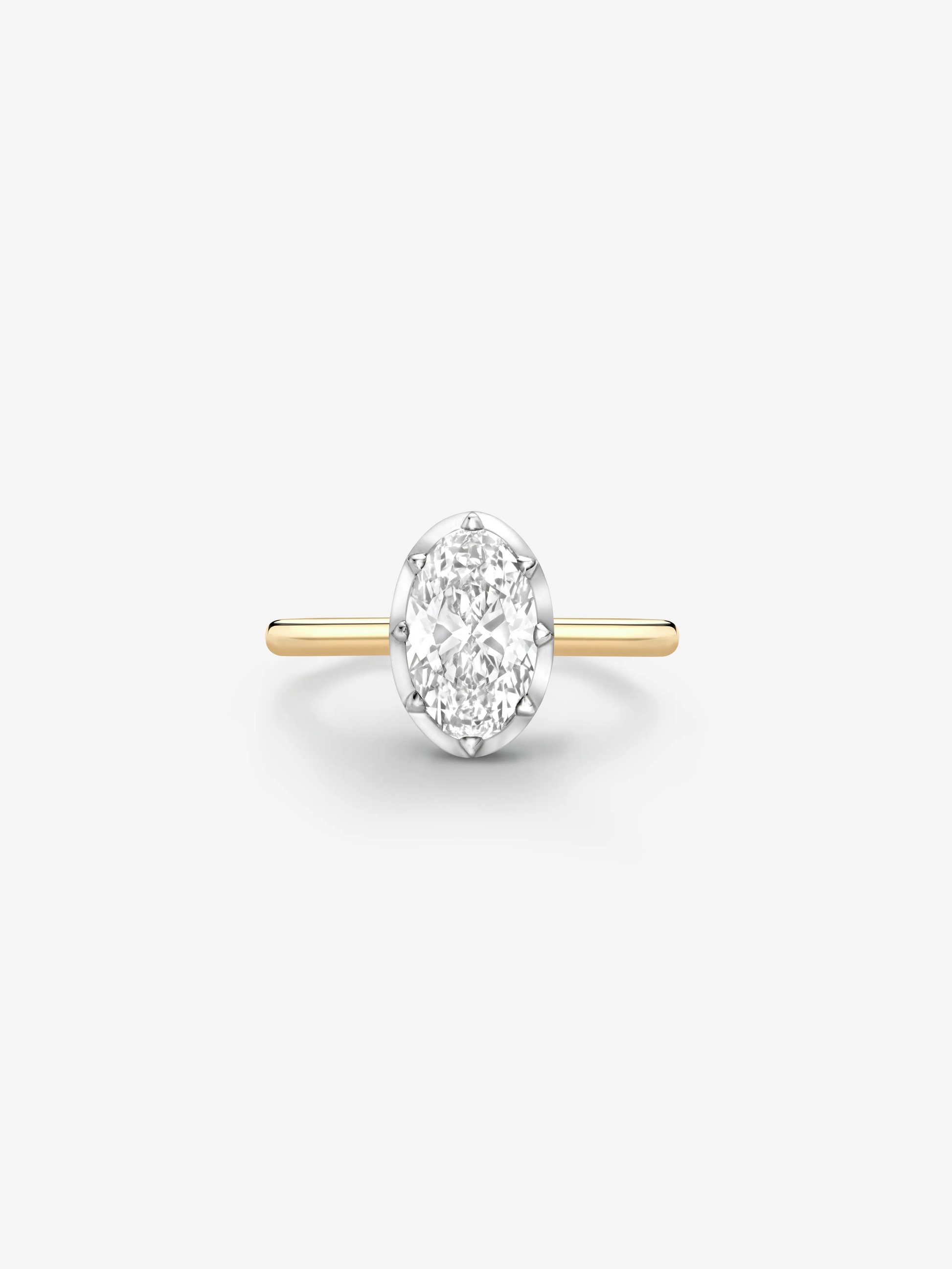1.51ct North-South Oval Diamond Button Back Ring View 1