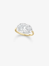 3.51ct East-West Oval Diamond Button Back Ring