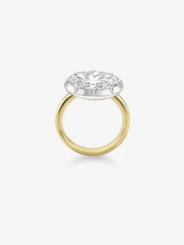 3.51ct East-West Oval Diamond Button Back Ring