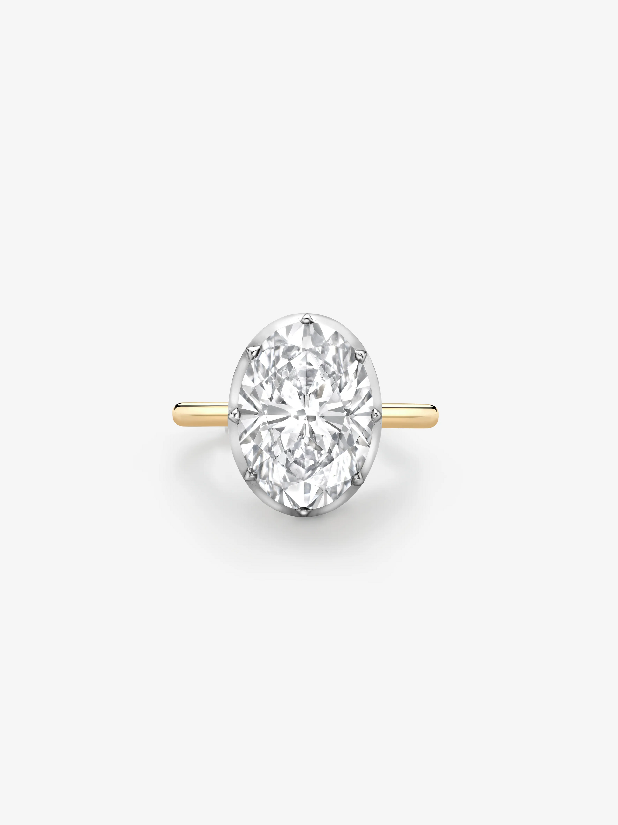 6.06ct Oval Diamond Button Back Ring View 1